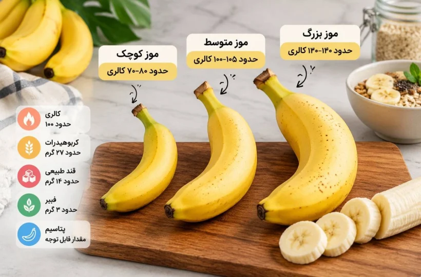 کالری یک عدد موز چقدر است؟ تفاوت موز کوچک، متوسط و بزرگ را بدانید