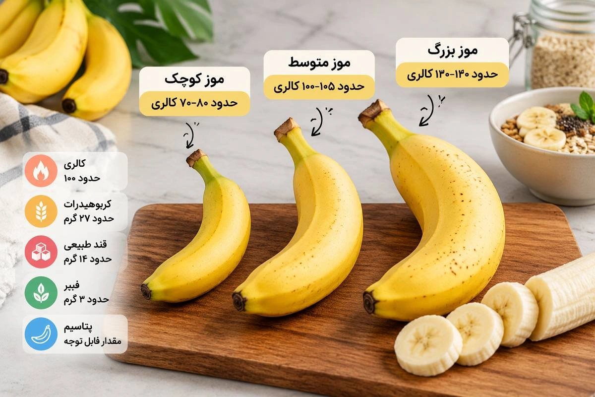 کالری یک عدد موز چقدر است؟ تفاوت موز کوچک، متوسط و بزرگ را بدانید